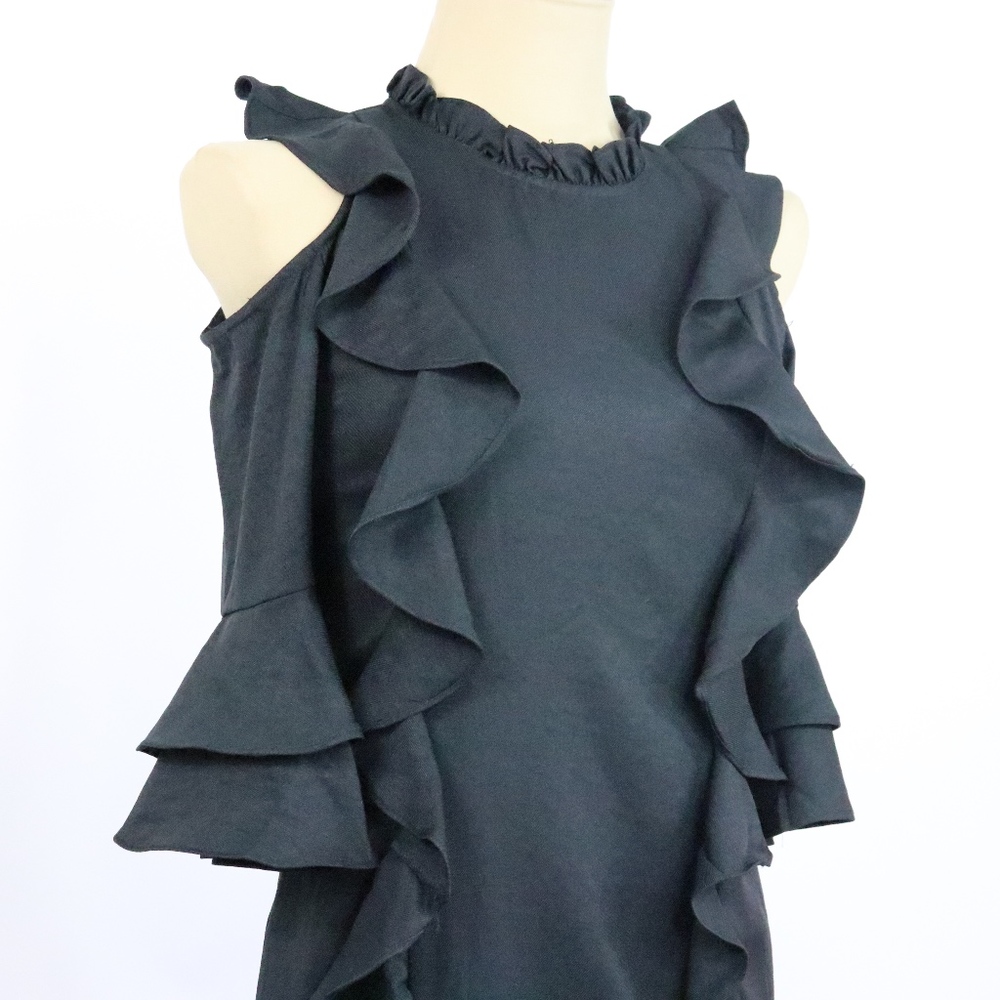 NWT Alpha & Omega Black Ruffle Dress - J0103 - Picture 2 of 7